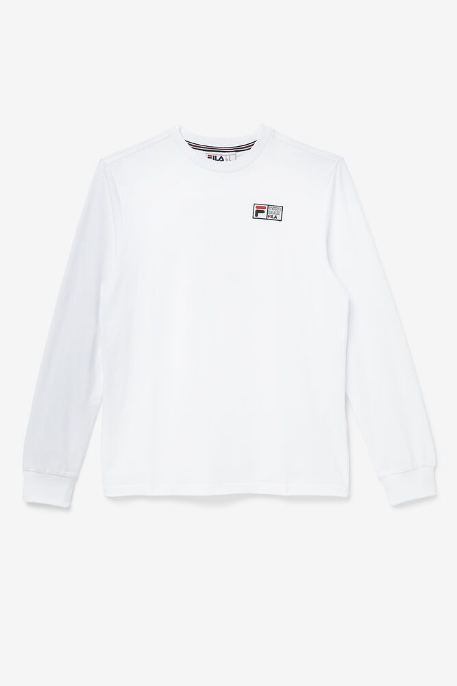 Fila T-Shirt Mens White Vesuvius Long Sleeve - Ireland 23805-ZNOX